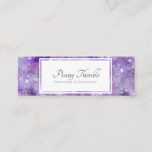 Paars Galaxy en sterren Mini Visitekaartje (Voorkant)