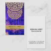 Paars Galaxy Faux Gold Foil Mandala Pattern   Visitekaartje (Voorkant / Achterkant)