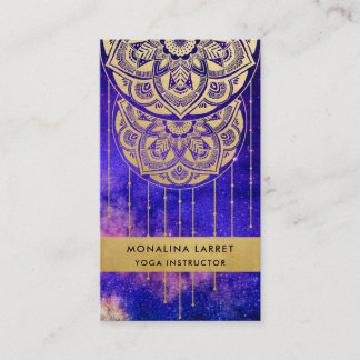 Paars Galaxy Faux Gold Foil Mandala Pattern   Visitekaartje