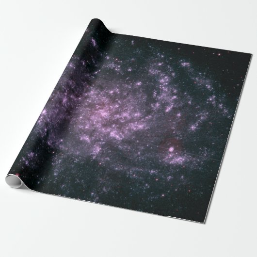 Paars galaxy wrapping papier (Uitgerold)