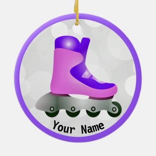 Paars gealigneerd Schaats Ontwerp keramisch Orname Keramisch Ornament (Achterkant)