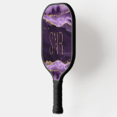 Paars geanimeerde geode Gold Glitter op maat Pickleball Paddle (Links)