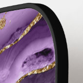 Paars geanimeerde geode Gold Glitter op maat Pickleball Paddle (Links Detail)