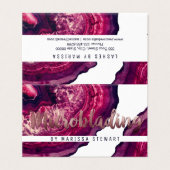 Paars geanimeerde geodegesteente Roos Gold Microbl Visitekaartje (Buitenkant ongevouwen)