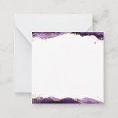 Paars geanimeerde geodestedebon Gold Glitter Notitiekaartje (Achterkant)