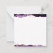 Paars geanimeerde geodestedebon Gold Glitter Notitiekaartje (Achterkant)