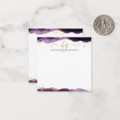 Paars geanimeerde geodestedebon Gold Glitter Notitiekaartje (Voorkant / Achterkant in situ)