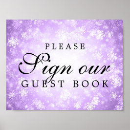 Paars gebarentaal voor Guestbook Winter Wonderland Poster