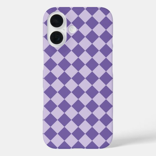 Paars geblokt diamantpatroon Case-Mate iPhone case (Achterkant)
