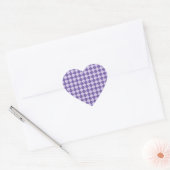 Paars geblokt diamantpatroon hart sticker (Envelop)
