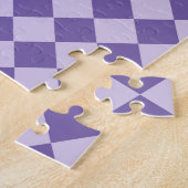 Paars geblokt diamantpatroon legpuzzel (Zijkant)
