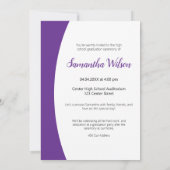 Paars gebogen Lijst Foto Afstuderen Kaart (Achterkant)