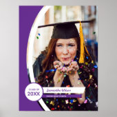 Paars gebogen Lijst Foto Afstuderen Poster (Voorkant)