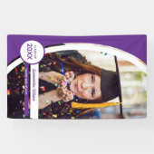 Paars gebogen Lijst Foto Afstuderen Spandoek (Horizontaal)