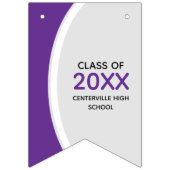 Paars gebogen Lijst Foto Afstuderen Vlaggetjes (Eerste vlag)