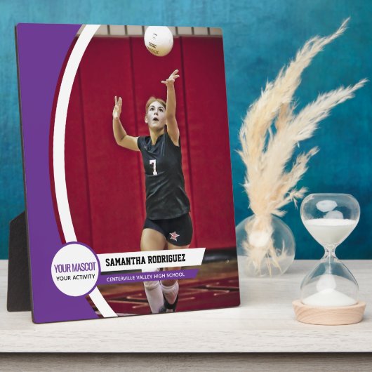 Paars gebogen Lijst Schoolfotodisplay Fotoplaat (Zijkant)