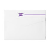 Paars gebold Pet Afstuderen Omslag rond etiket (Achterkant)