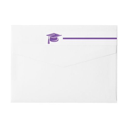 Paars gebold Pet Afstuderen Omslag rond etiket (Achterkant)
