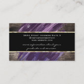 Paars geborsteld | Houten planken Visitekaartje (Achterkant)