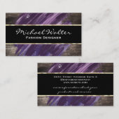 Paars geborsteld | Houten planken Visitekaartje (Voorkant / Achterkant)