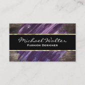 Paars geborsteld | Houten planken Visitekaartje (Voorkant)