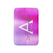 Paars geborsteld Metaal Monogram Naam en Initiaal Badmat (Voorkant Verticaal)