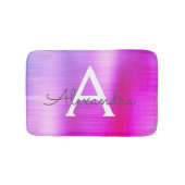 Paars geborsteld Metaal Monogram Naam en Initiaal Badmat (Voorkant)