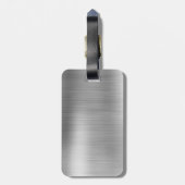 Paars geborsteld Metaal Monogram Naam en Initiaal Bagagelabel (Achterkant verticaal)