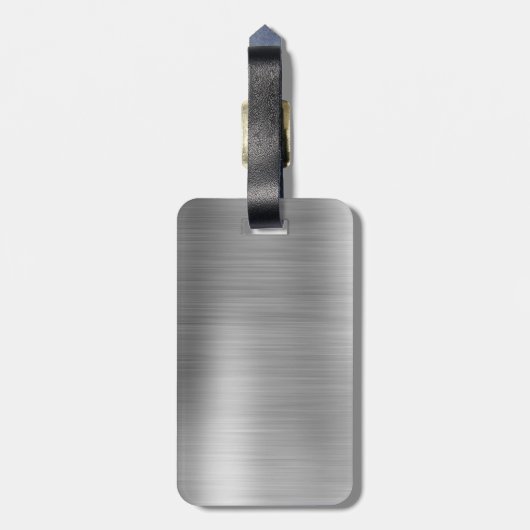 Paars geborsteld Metaal Monogram Naam en Initiaal Bagagelabel (Achterkant verticaal)