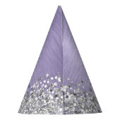 Paars geborsteld metaal Silver Glitter Monogram Na Feesthoedjes (Achterkant)