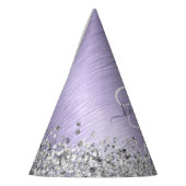 Paars geborsteld metaal Silver Glitter Monogram Na Feesthoedjes (Links)
