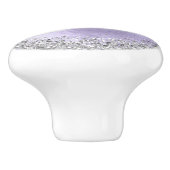 Paars geborsteld metaal Silver Glitter Monogram Na Keramische Knop (Zijkant)