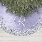 Paars geborsteld metaal Silver Glitter Monogram Na Kerstboom Rok