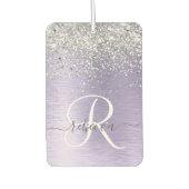 Paars geborsteld metaal Silver Glitter Monogram Na Luchtverfrisser (Voorkant)