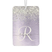 Paars geborsteld metaal Silver Glitter Monogram Na Luchtverfrisser (Achterkant)