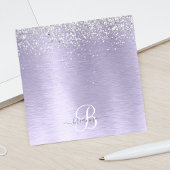 Paars geborsteld metaal Silver Glitter Monogram Na Post-it® Notes