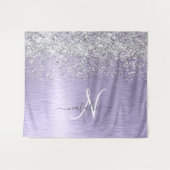 Paars geborsteld metaal Silver Glitter Monogram Na Wandkleed (Voorkant (horizontaal))