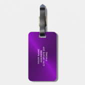 Paars geborsteld metallisch Logo Bagagelabel (Achterkant verticaal)