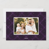 Paars geborsteld Speld 3 Foto Feestdagenkaart (Achterkant)