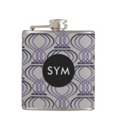 Paars gebrand en zilverkleurig finaal patroon heupfles (Voorkant)