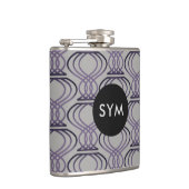 Paars gebrand en zilverkleurig finaal patroon heupfles (Rechts)