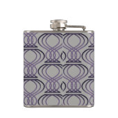 Paars gebrand en zilverkleurig finaal patroon heupfles (Achterkant)