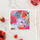 Paars gebundelde Floral Pop Chic Vrijgezellenfeest Servetten (Insitu)