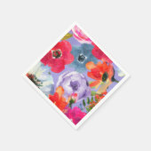 Paars gebundelde Floral Pop Chic Vrijgezellenfeest Servetten (Hoek)