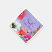 Paars gebundelde Floral Pop Chic Vrijgezellenfeest Servetten (Hoek)