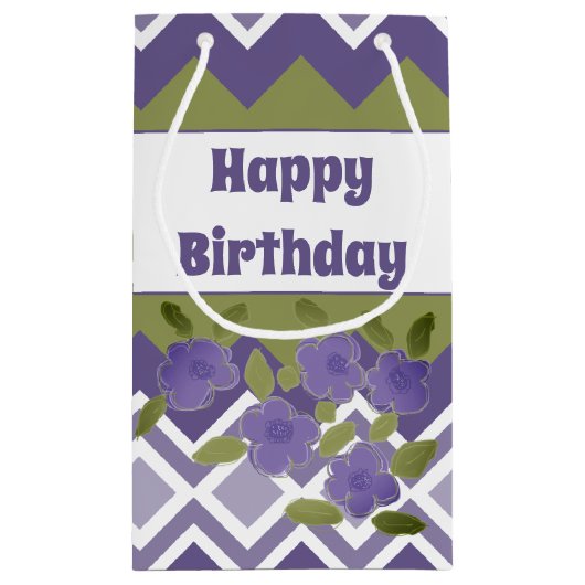 Paars gebundelde Small Paper Cadeau-tas Klein Cadeauzakje (Achterkant)