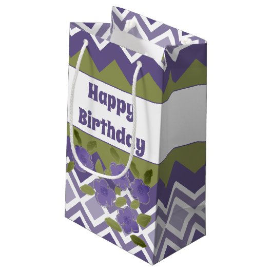 Paars gebundelde Small Paper Cadeau-tas Klein Cadeauzakje (Achterkant Gekanteld)