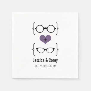 Paars Geeky Glasses Paper Napkins Servet