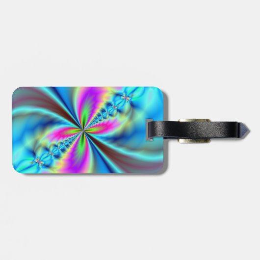 Paars-Geel-Blauwe Wings Bagagelabel (Achterkant horizontaal)