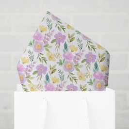 Paars Geel Bloemendecoupeerpapier, Botanisch Tissuepapier
